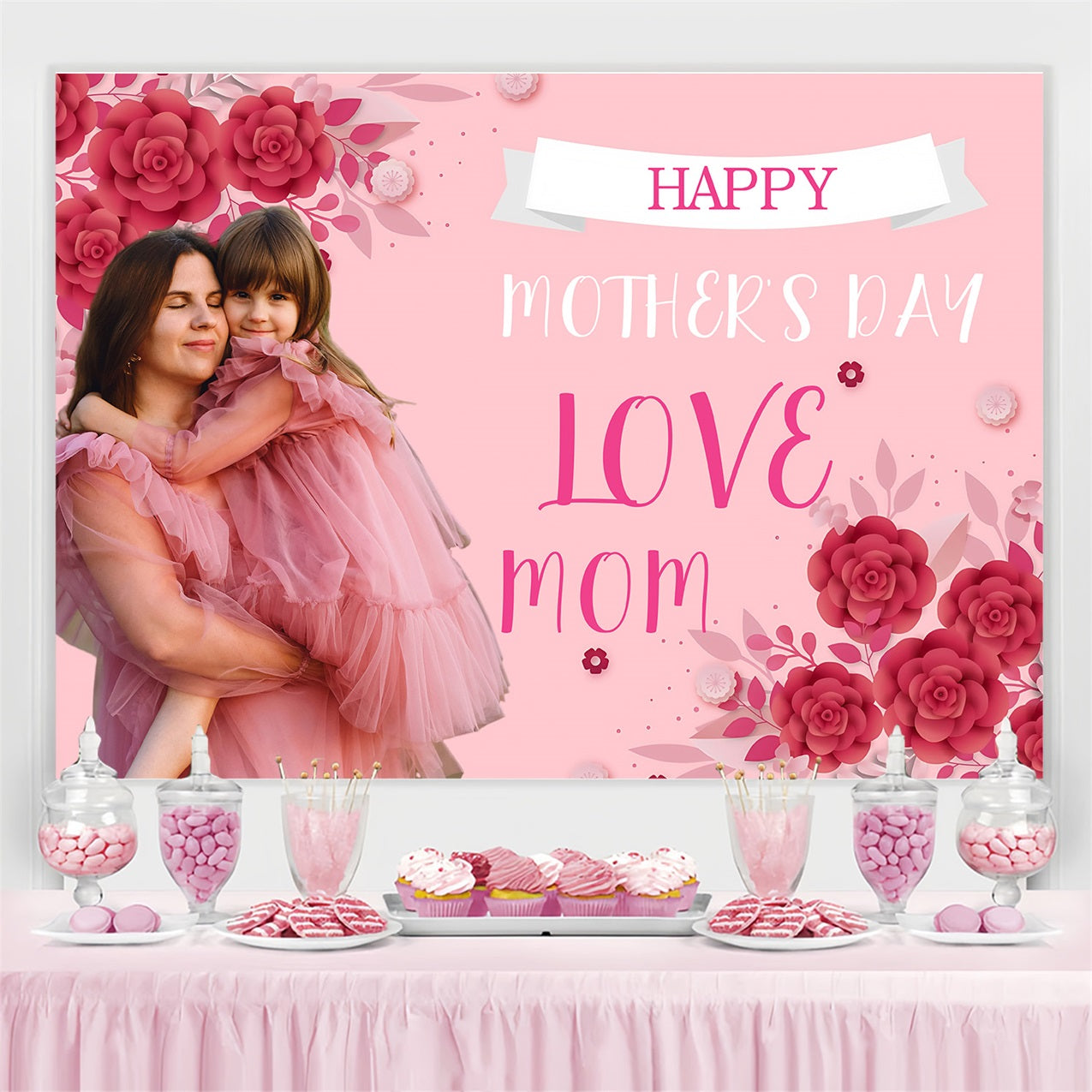 Muttertag Fotokulisse Blühende Liebe Floral Personalisierte Kulisse MRR3-59