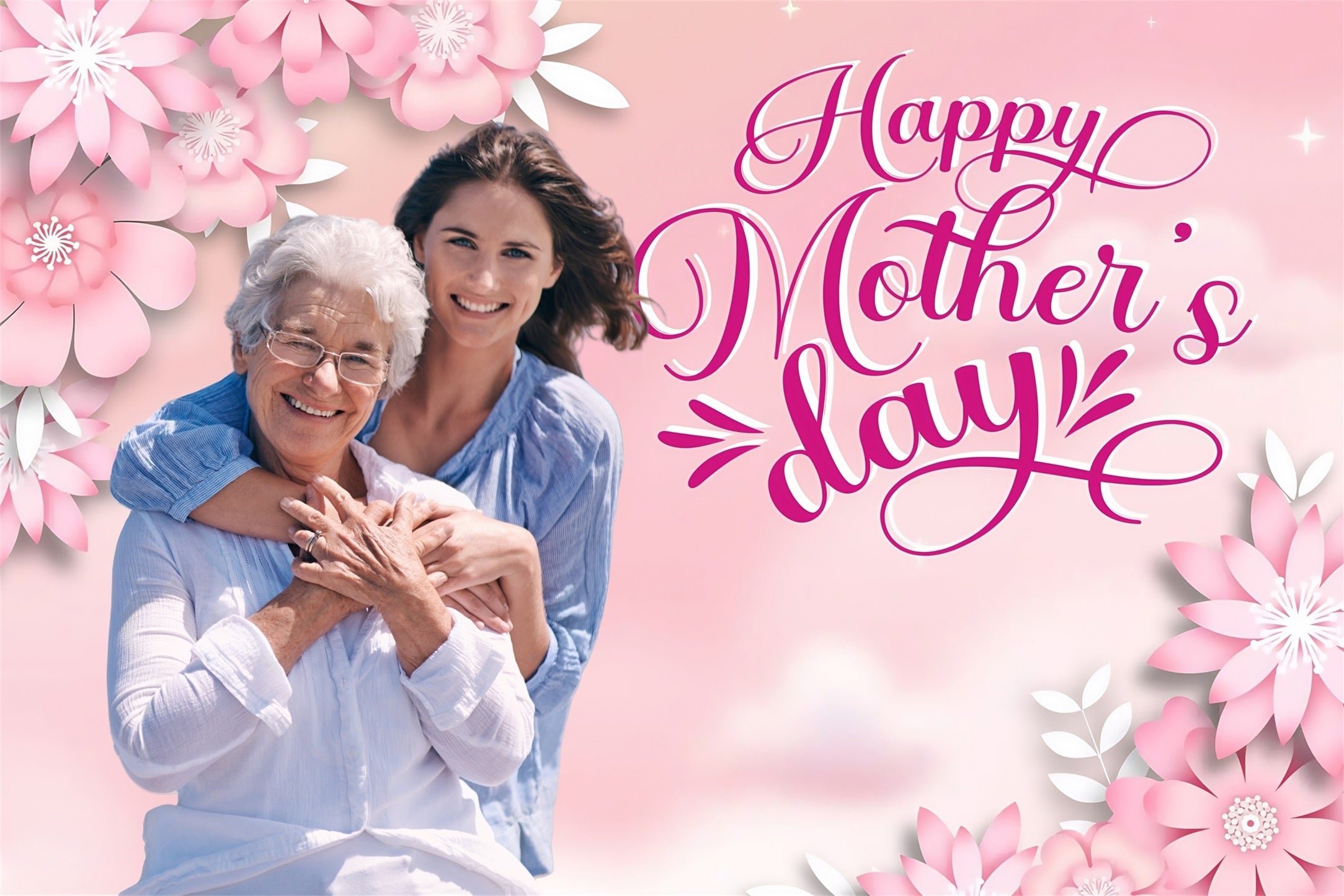 Muttertag Fotohintergrund Rosa Blütenblätter Liebe Personalisierter Hintergrund MRR3-66