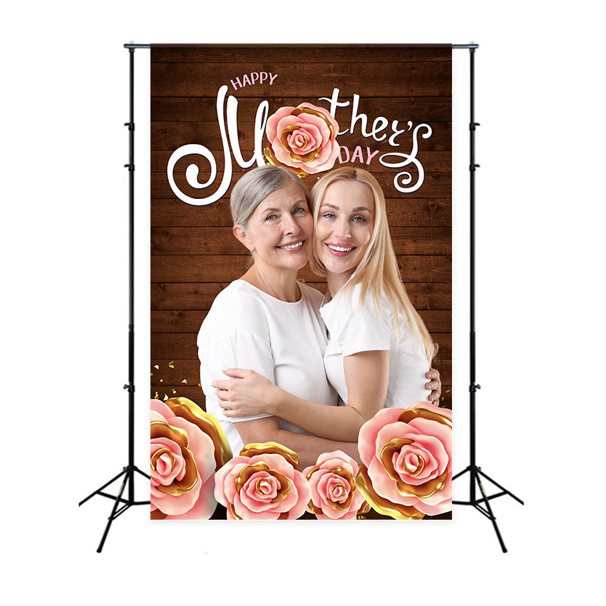 Hintergründe für Muttertag Rustikaler Blumenhintergrund aus Holz Personalisierter Hintergrund MRR3-74
