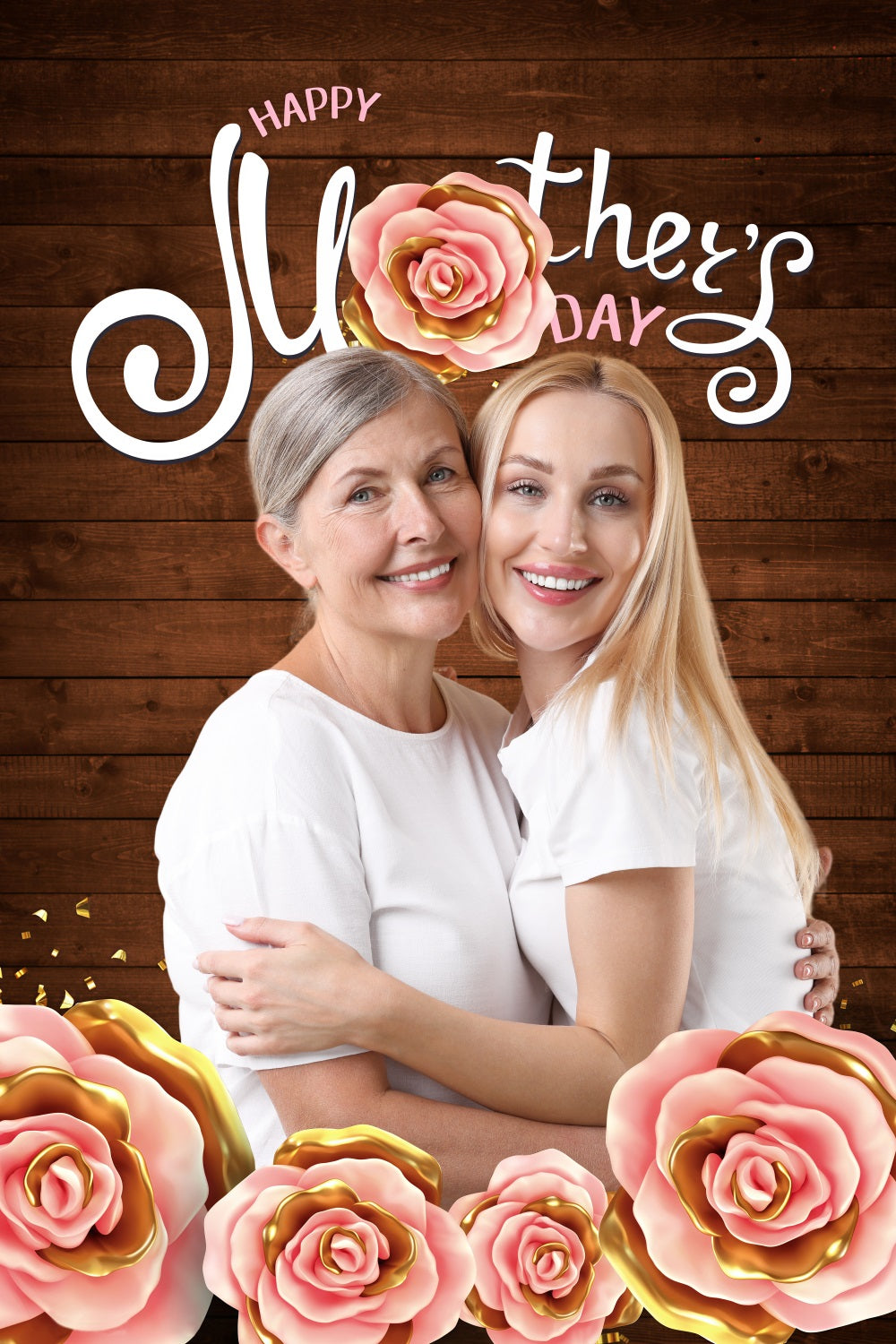 Hintergründe für Muttertag Rustikaler Blumenhintergrund aus Holz Personalisierter Hintergrund MRR3-74