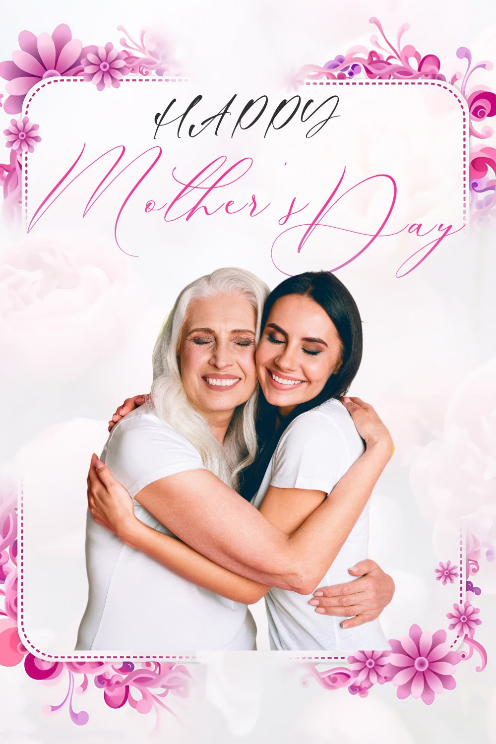 Fotohintergrund zum Muttertag Elegant Rosa Blüte Personalisierter Hintergrund MRR3-79