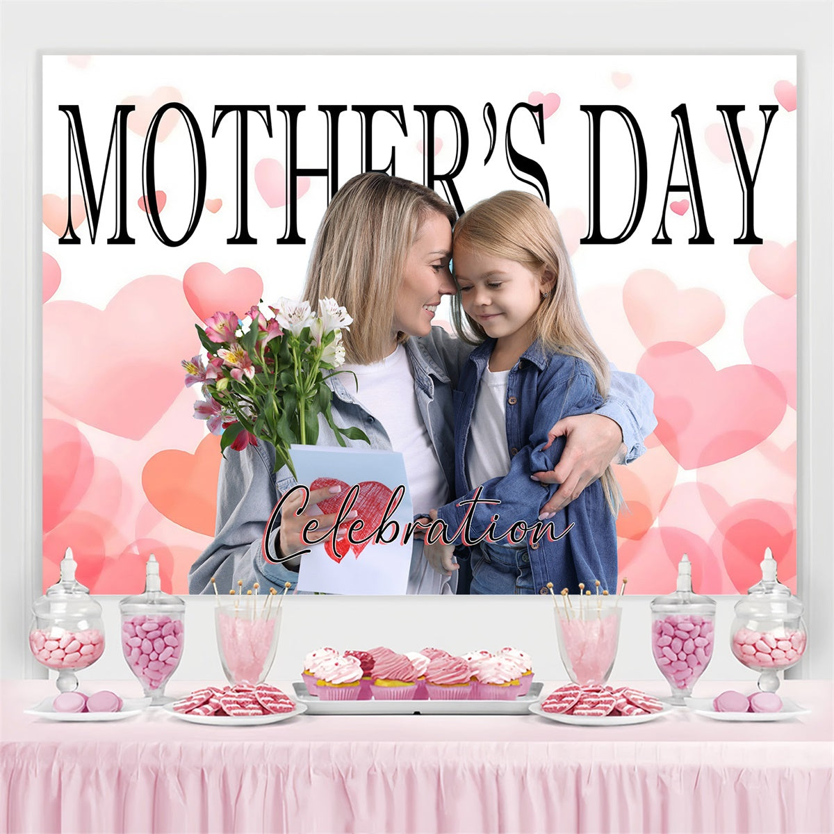 Hintergrundbilder für Muttertag Süße Liebe Herzen Personalisierte Hintergrundbilder MRR3-84