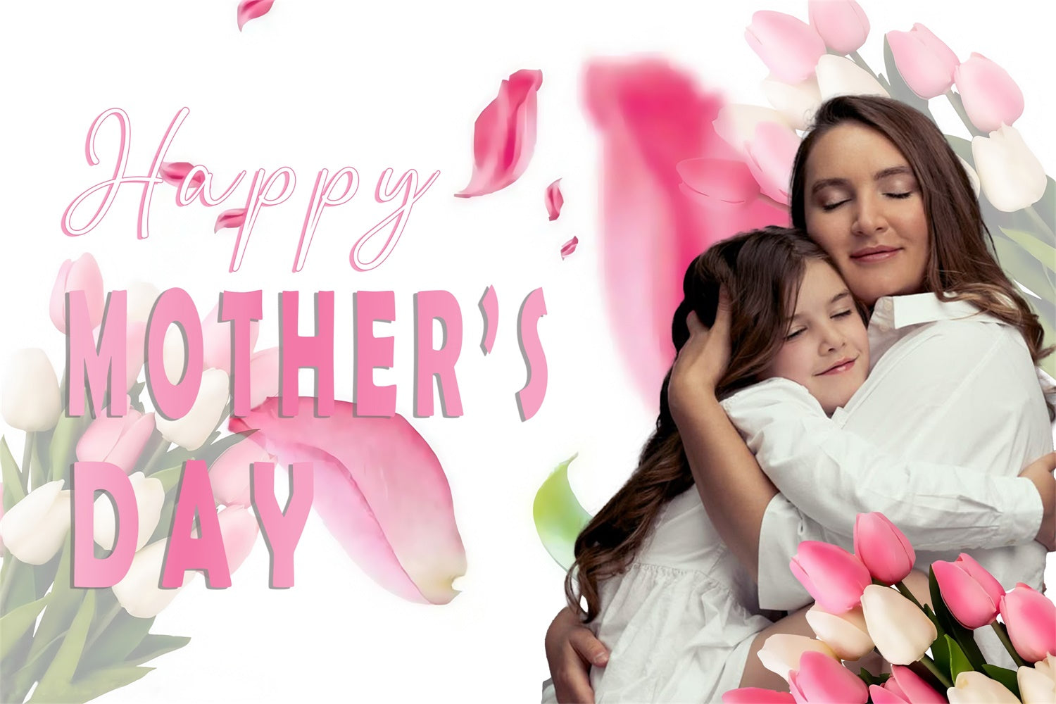 Fotohintergrund zum Muttertag Rosa Tulpenumarmung Individueller Hintergrund MRR3-85