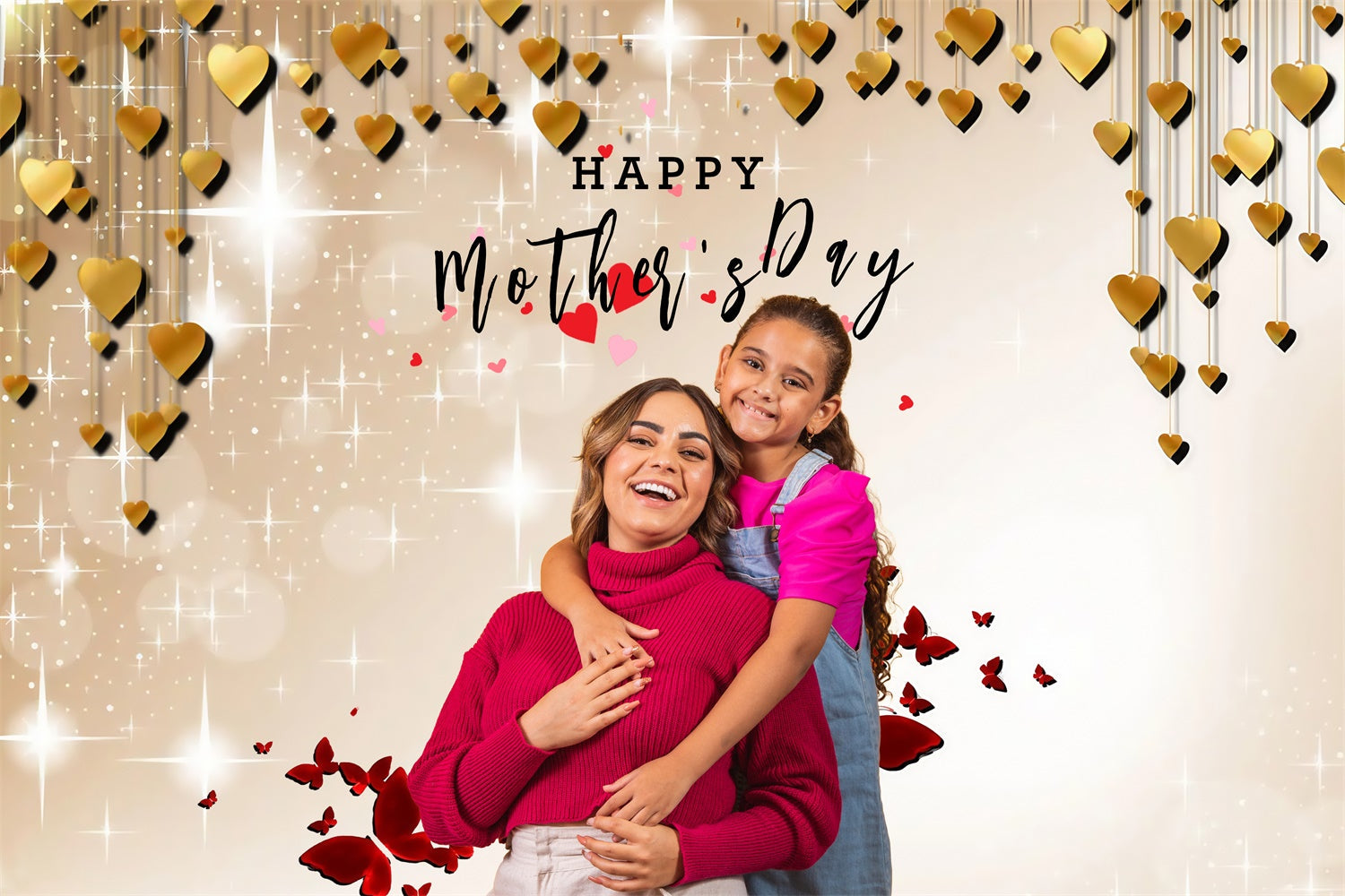 Hintergrund für Muttertag leuchtende Herzen Eleganz benutzerdefinierte Hintergrund MRR3-91