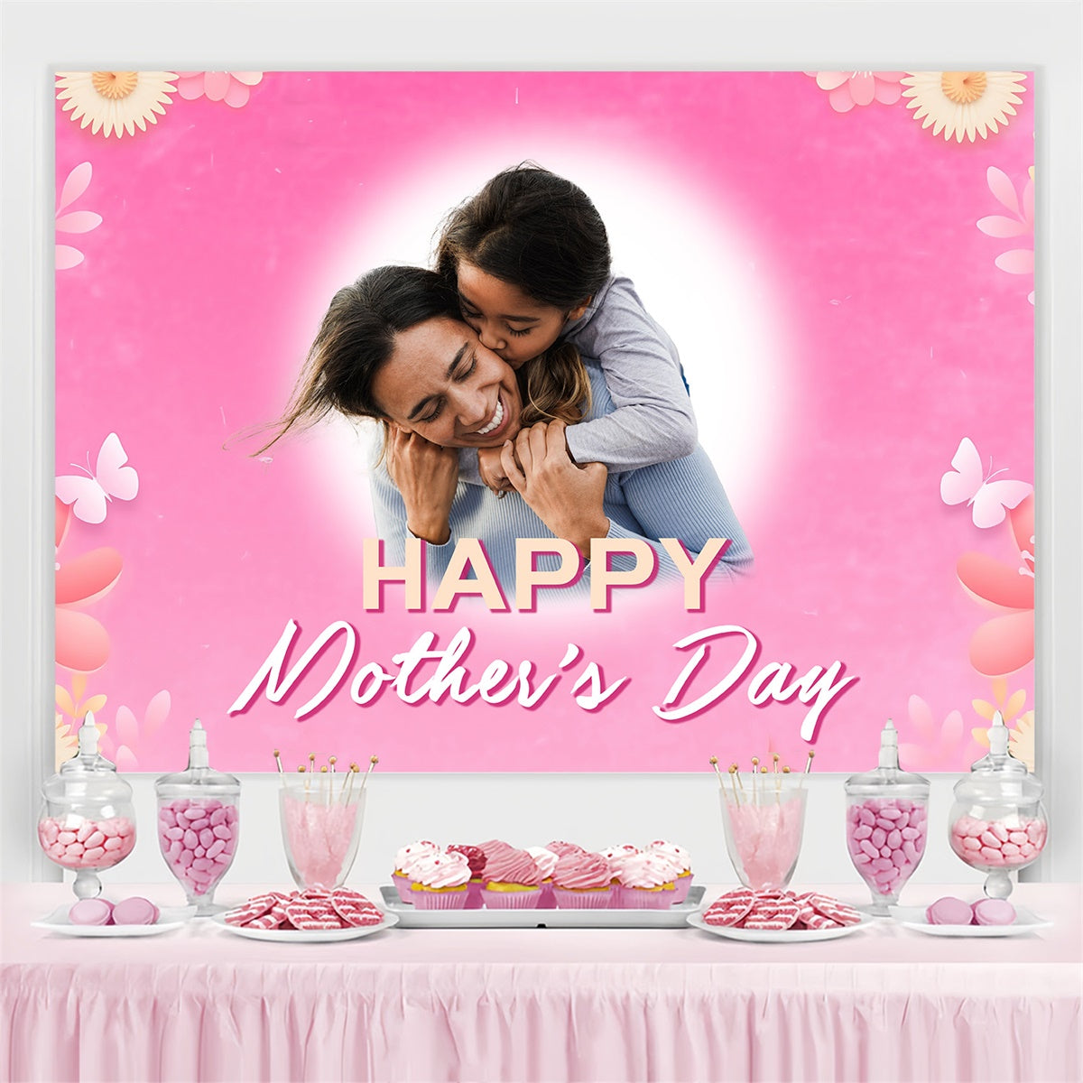 Muttertag Fotohintergrund Charming Blossom Hug Individueller Hintergrund MRR3-94