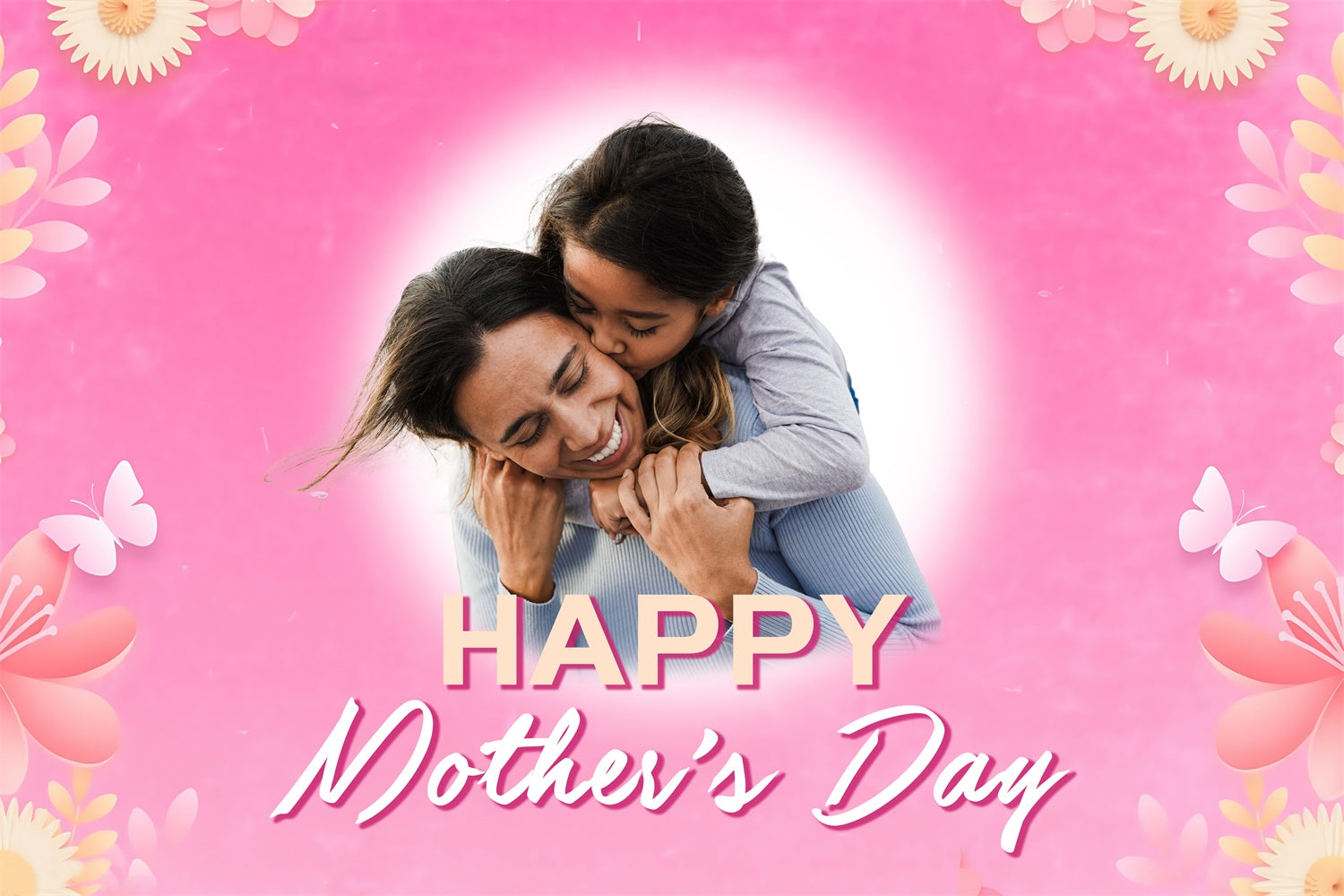 Muttertag Fotohintergrund Charming Blossom Hug Individueller Hintergrund MRR3-94