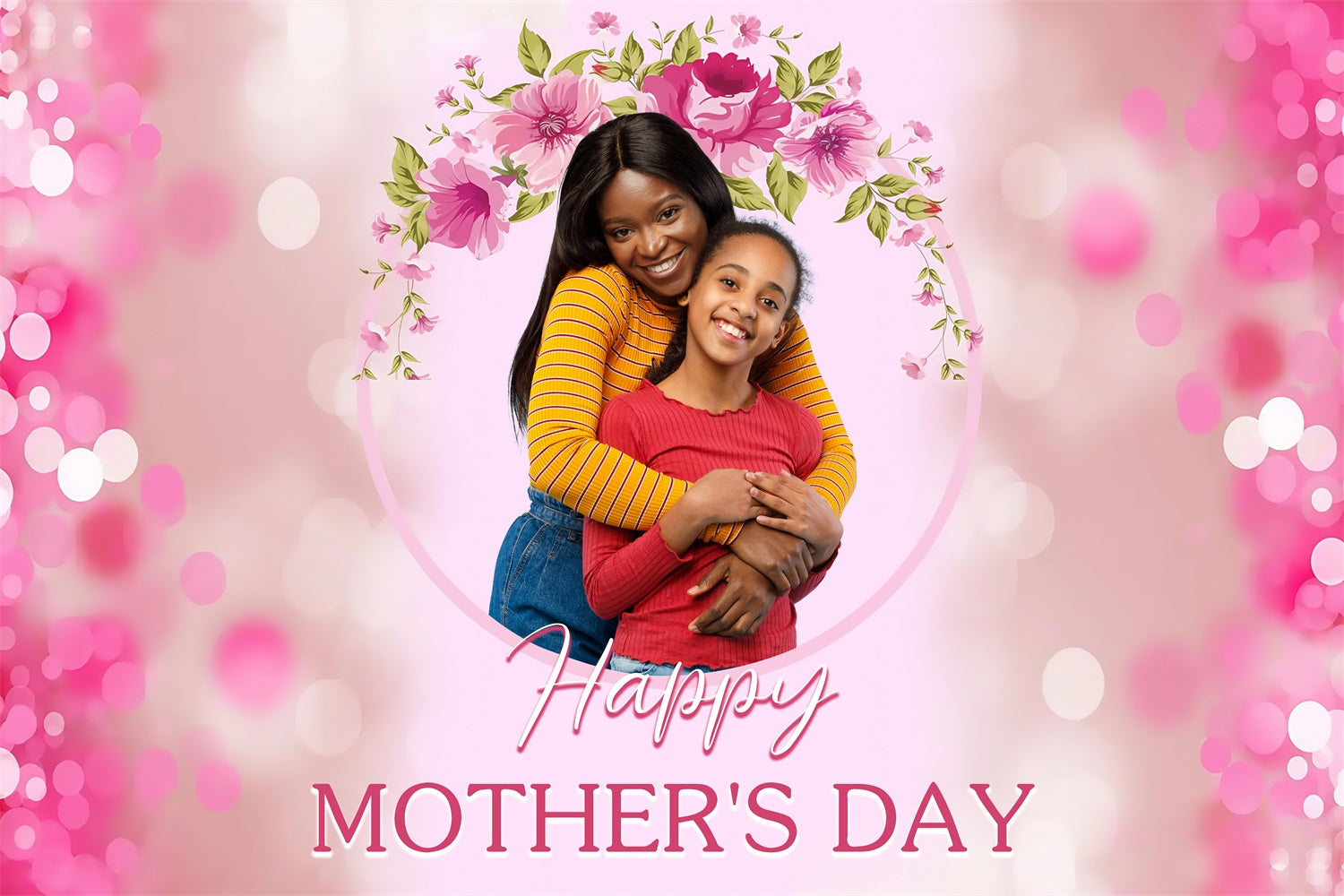 Hintergrundbild zum Muttertag Sanfte Blüte Rosa Personalisierter Hintergrund MRR3-97