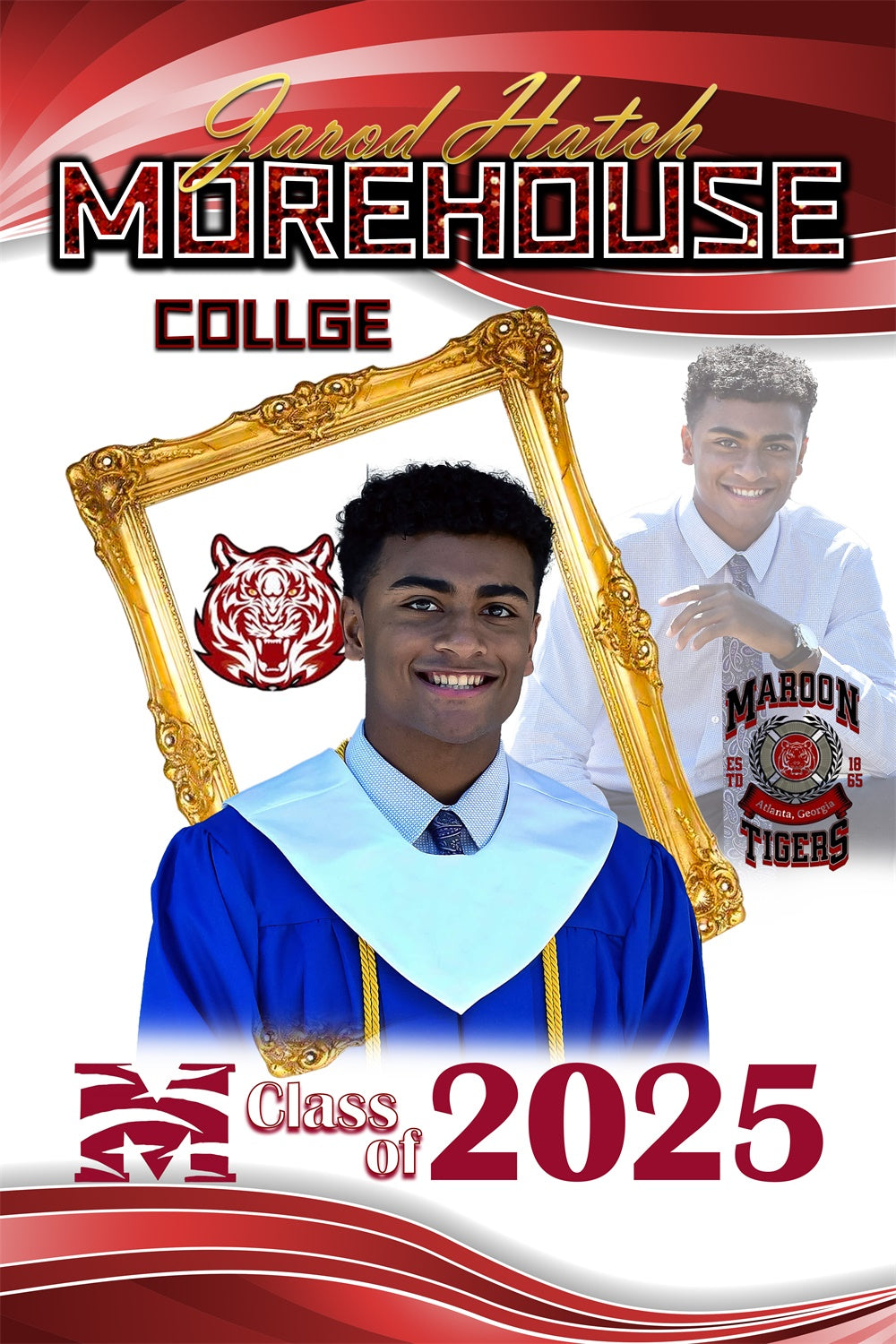 Personalisierte Graduation Backdrop Gold Frame College Graduation Party Backdrop MRR4-23