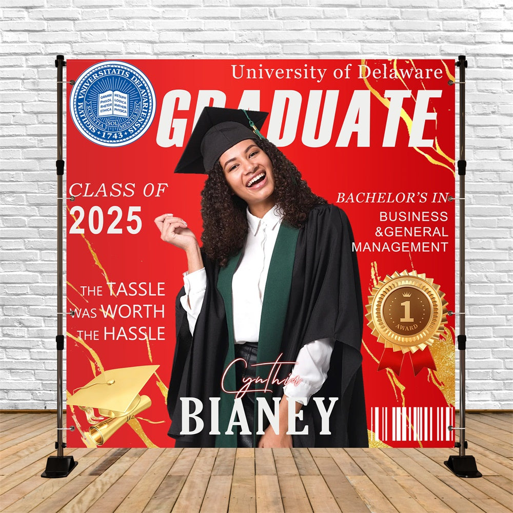 Backdrop Graduation Magazin Cover Customized Party Graduation Backdrop MRR6-18