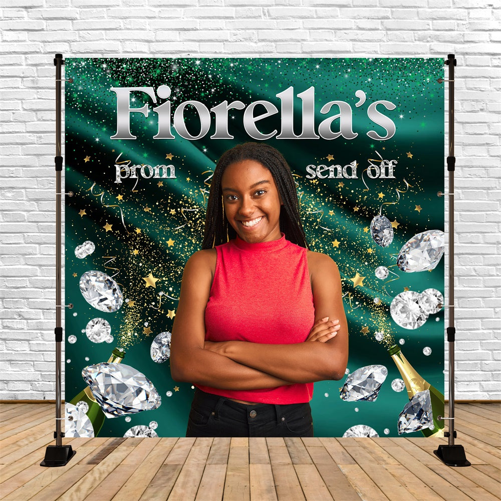 Prom Photo Backdrops Diamant Champagner Custom Party Graduation Backdrop MRR6-28