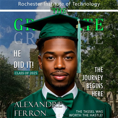 Graduation Backdrops Emerald Journey Personalisierte Party Graduation Backdrop MRR6-33