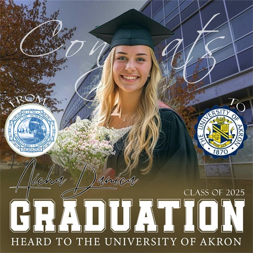 Custom Graduation Backdrop Herbst Campus Cheers Party Graduation Backdrop MRR6-36