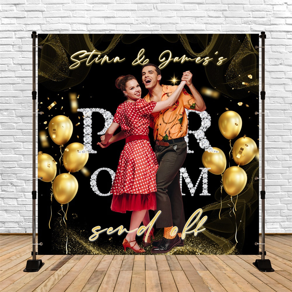 Prom Backdrop Ideen Golden Swing Night Custom Party Graduation Backdrop MRR6-40
