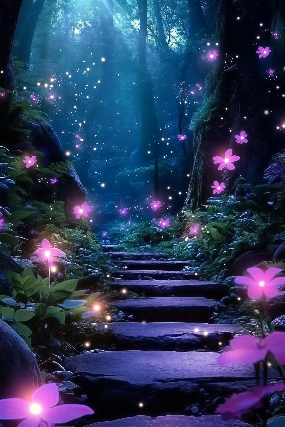 Enchanted Forest Backdrops Dreamy Bloom Steps Foto Hintergrund MRR7-111