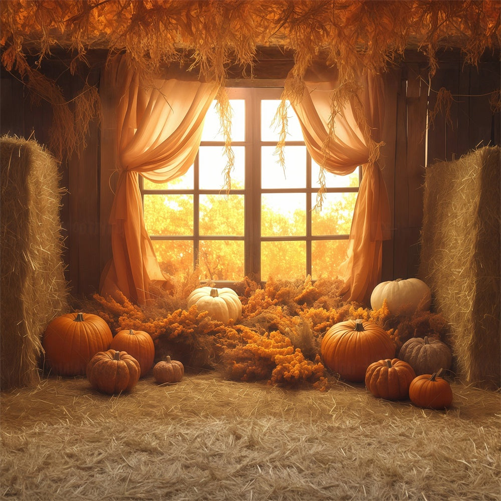 Herbst Fotokulisse Rustikale Heuhaufen Drapierungen Fotohintergrund MRR7-131