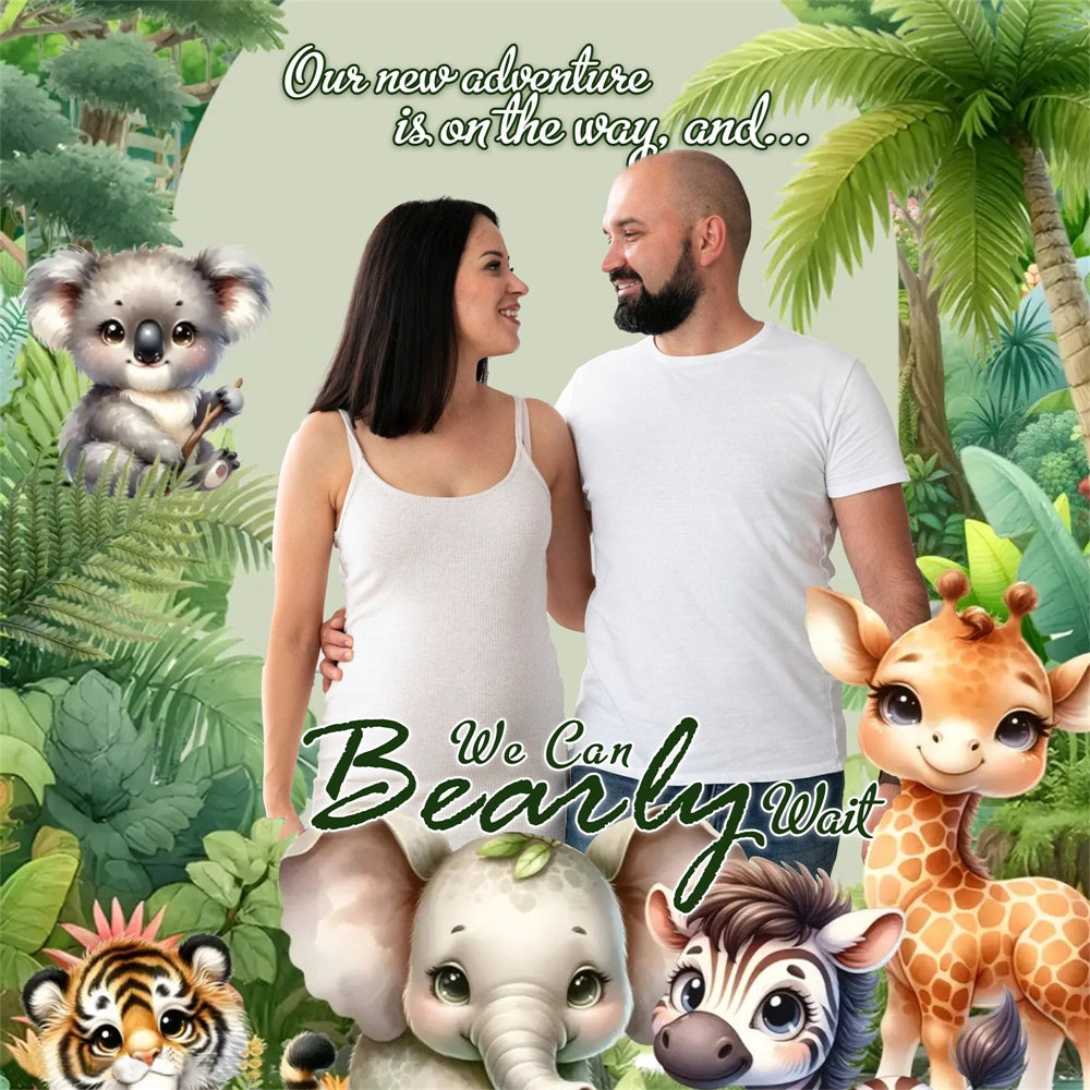 Individueller Hintergrund für die Babyparty Niedliche Safari-Abenteuer-Hintergrund MRR7-18