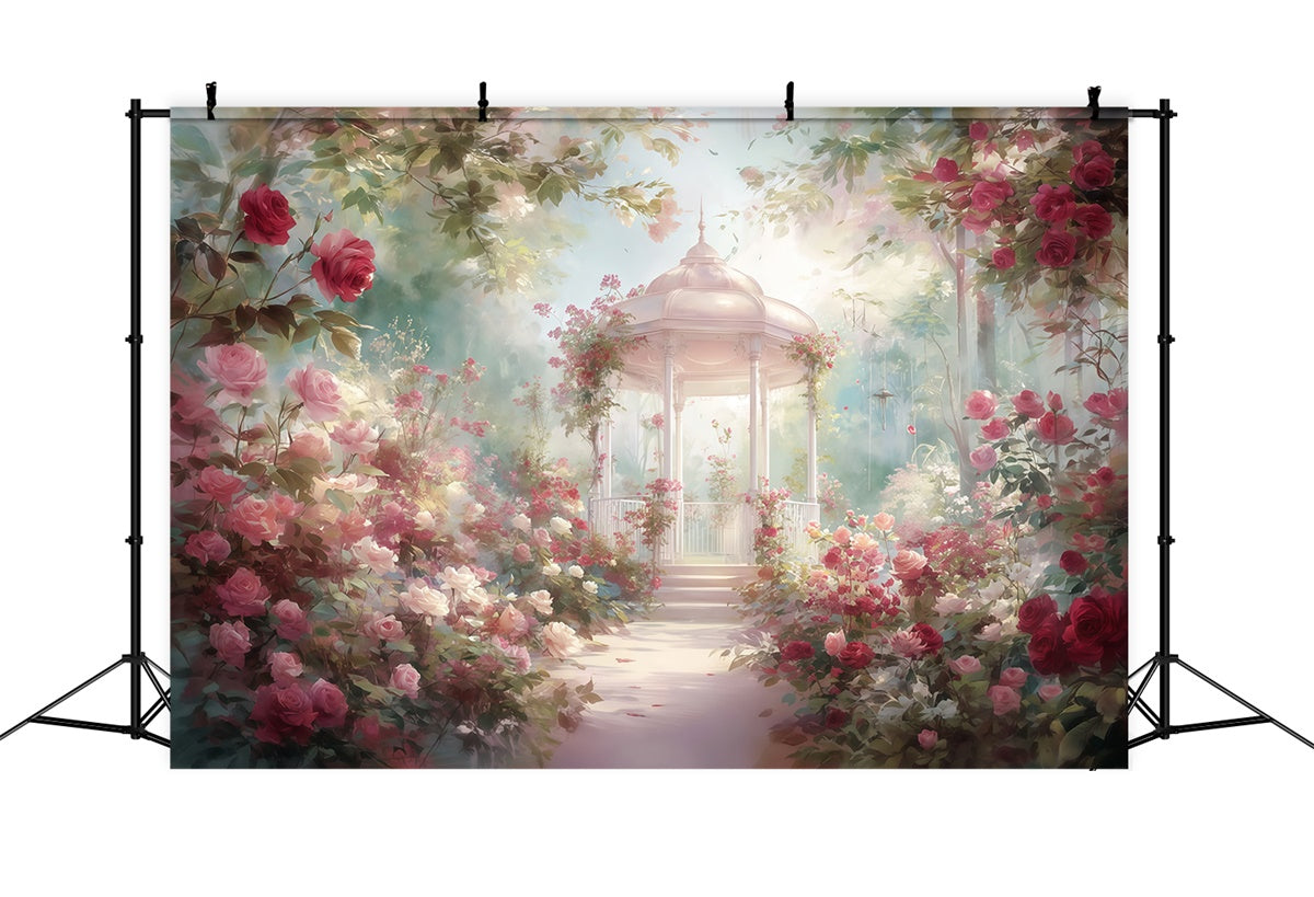 Fine Art Backdrops Rose Gazebo Garden Stoffhintergrund MRR7-181