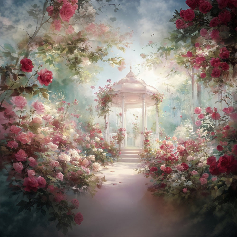 Fine Art Backdrops Rose Gazebo Garden Stoffhintergrund MRR7-181