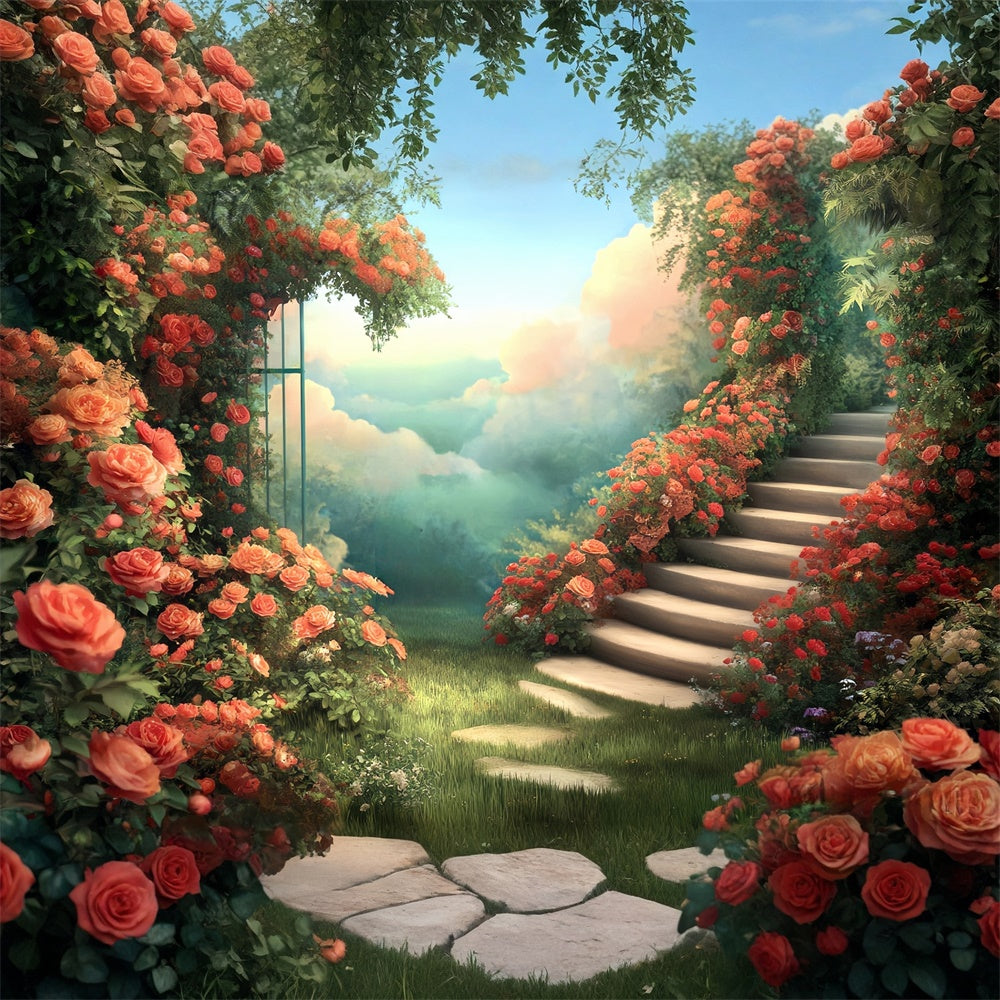 Fine Art Backdrop Enchanted Stair Garden Schöne Kulisse MRR7-188