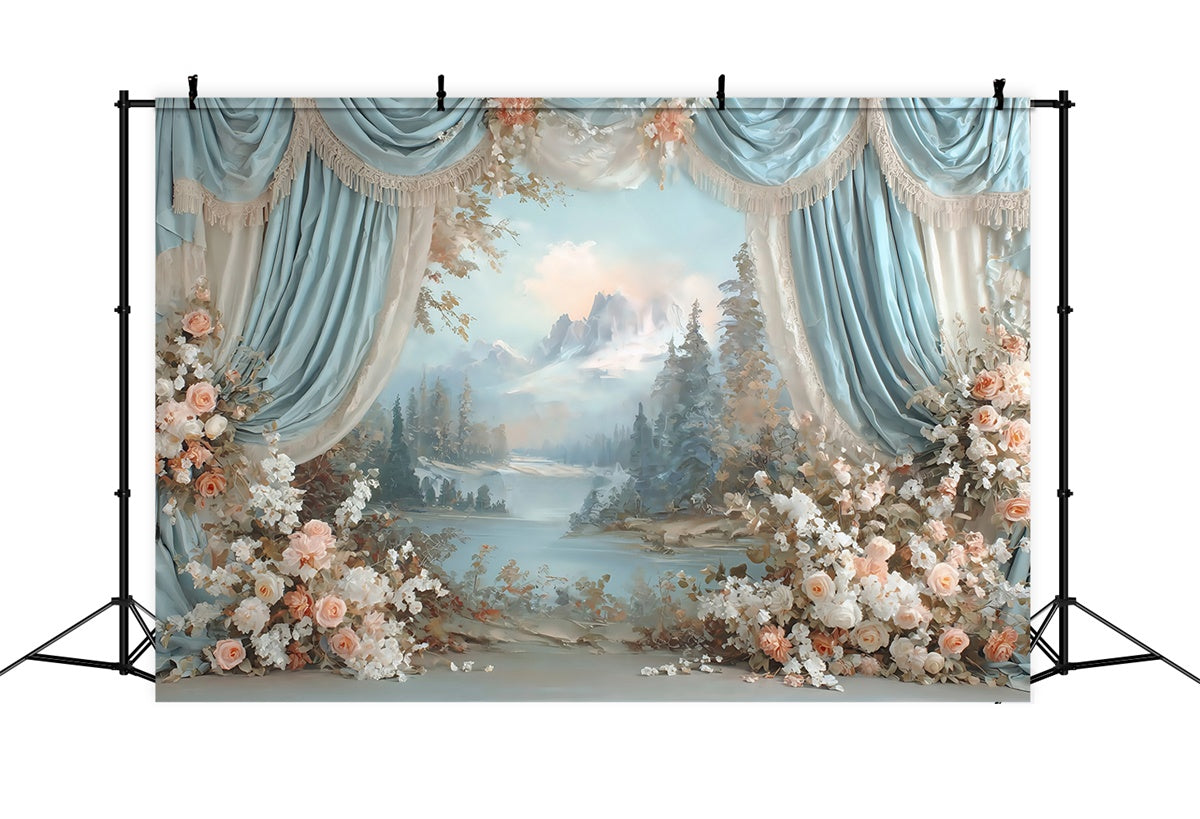 Wunderschöner Hintergrund Drapierte Gartenansicht Fine Art Hintergrund MRR7-192