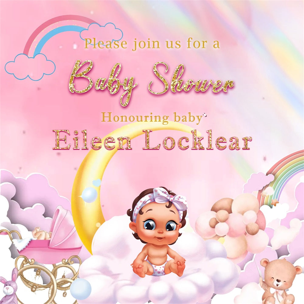 Baby Shower Fotokulisse Blush Wonderland Personalisierte Fotokulisse MRR7-2