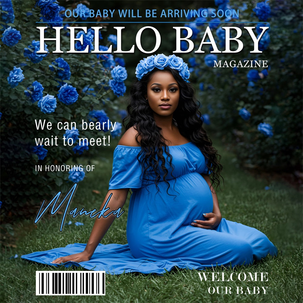 Backdrops für Baby Shower Blaue Rose Magazin Individueller Hintergrund MRR7-20
