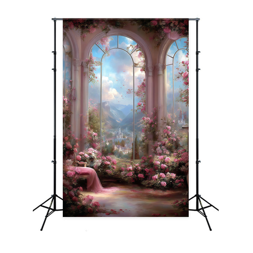 Schöner Hintergrund Blushing Fantasy Castle Künstlerische Hintergründe MRR7-203