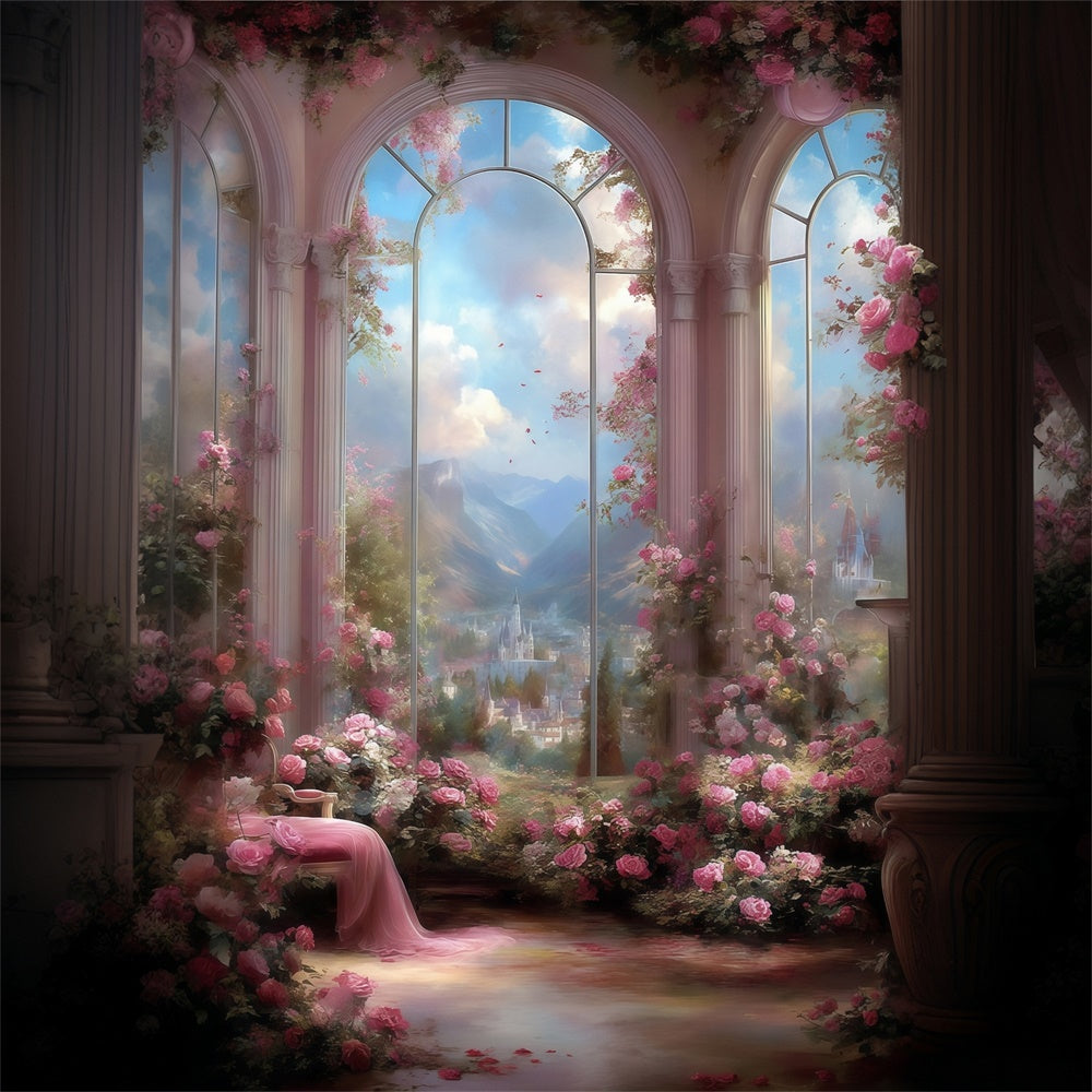 Schöner Hintergrund Blushing Fantasy Castle Künstlerische Hintergründe MRR7-203