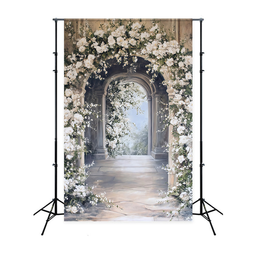 Backdrops Fine Art Klassischer floraler Korridor Videohintergrund MRR7-208