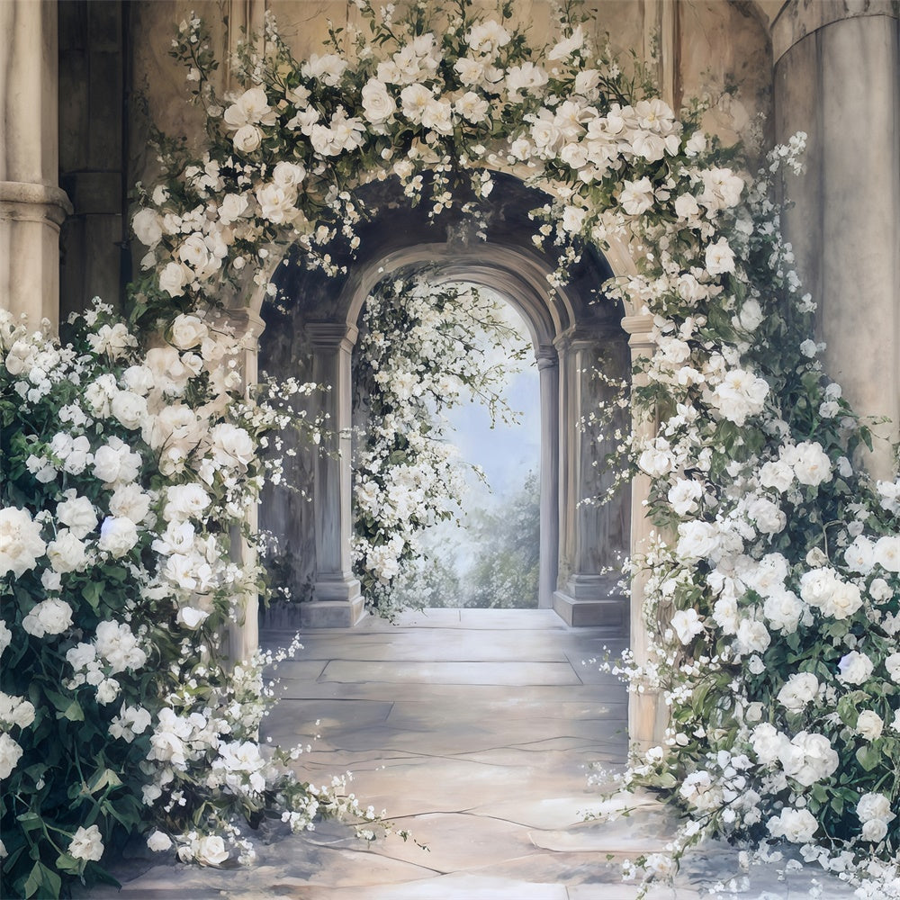 Backdrops Fine Art Klassischer floraler Korridor Videohintergrund MRR7-208