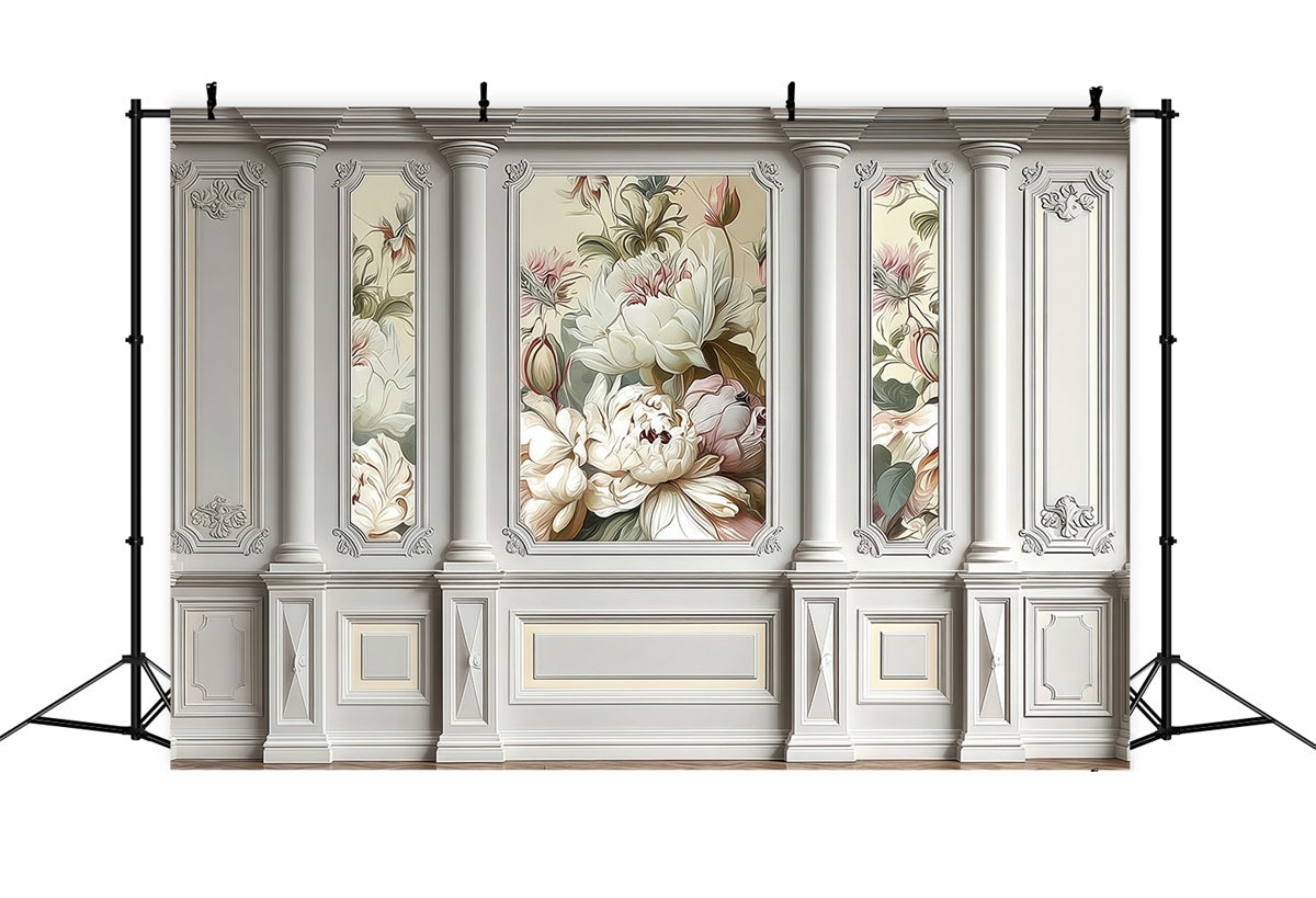 Rokoko-Backdrop Garten geschnitzt Vintage Wand Fotohintergrund MRR7-216