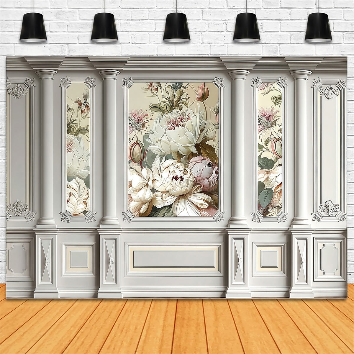 Rokoko-Backdrop Garten geschnitzt Vintage Wand Fotohintergrund MRR7-216