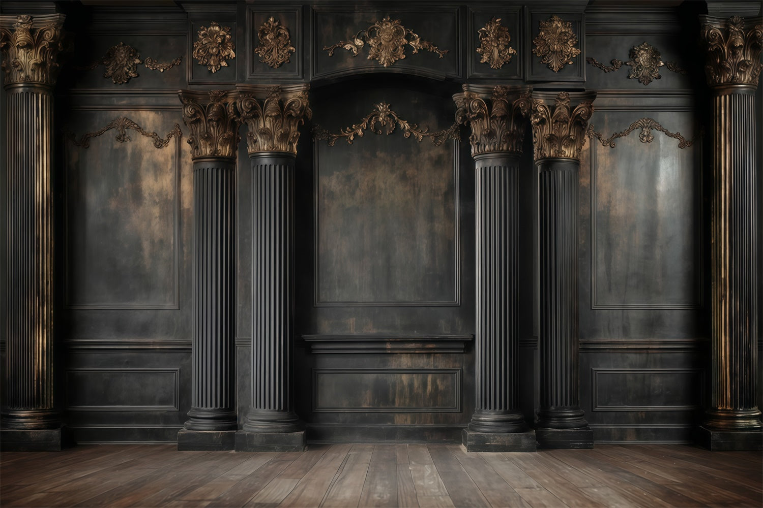 Vintage Backdrops Gothic Luxe Säule Raum Fotohintergrund MRR7-232