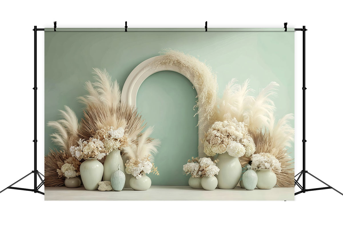 Boho Fotografie Hintergrund Elfenbein Blüte Bogen Hintergrund MRR7-243