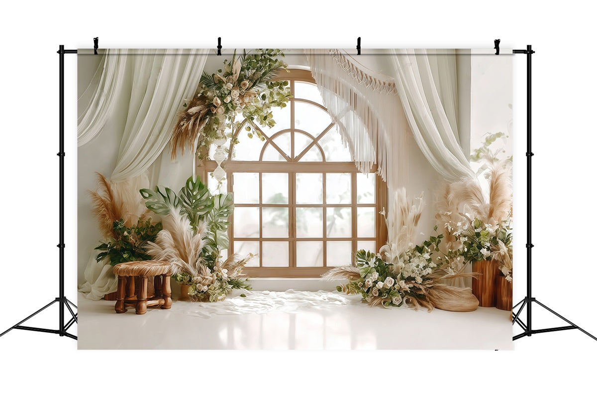 Boho Fotohintergrund Rustikaler Charme Fensterhintergrund MRR7-244
