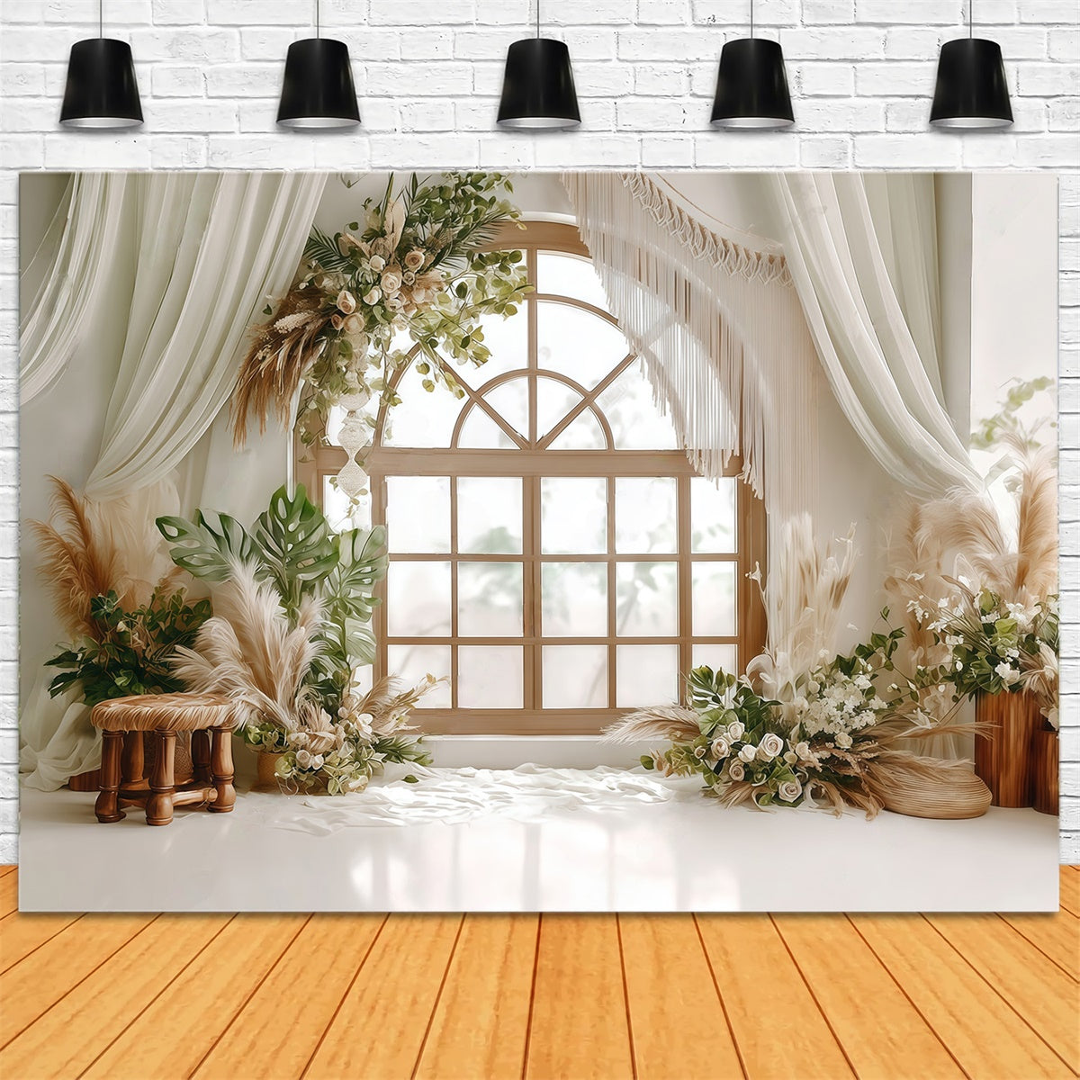 Boho Fotohintergrund Rustikaler Charme Fensterhintergrund MRR7-244