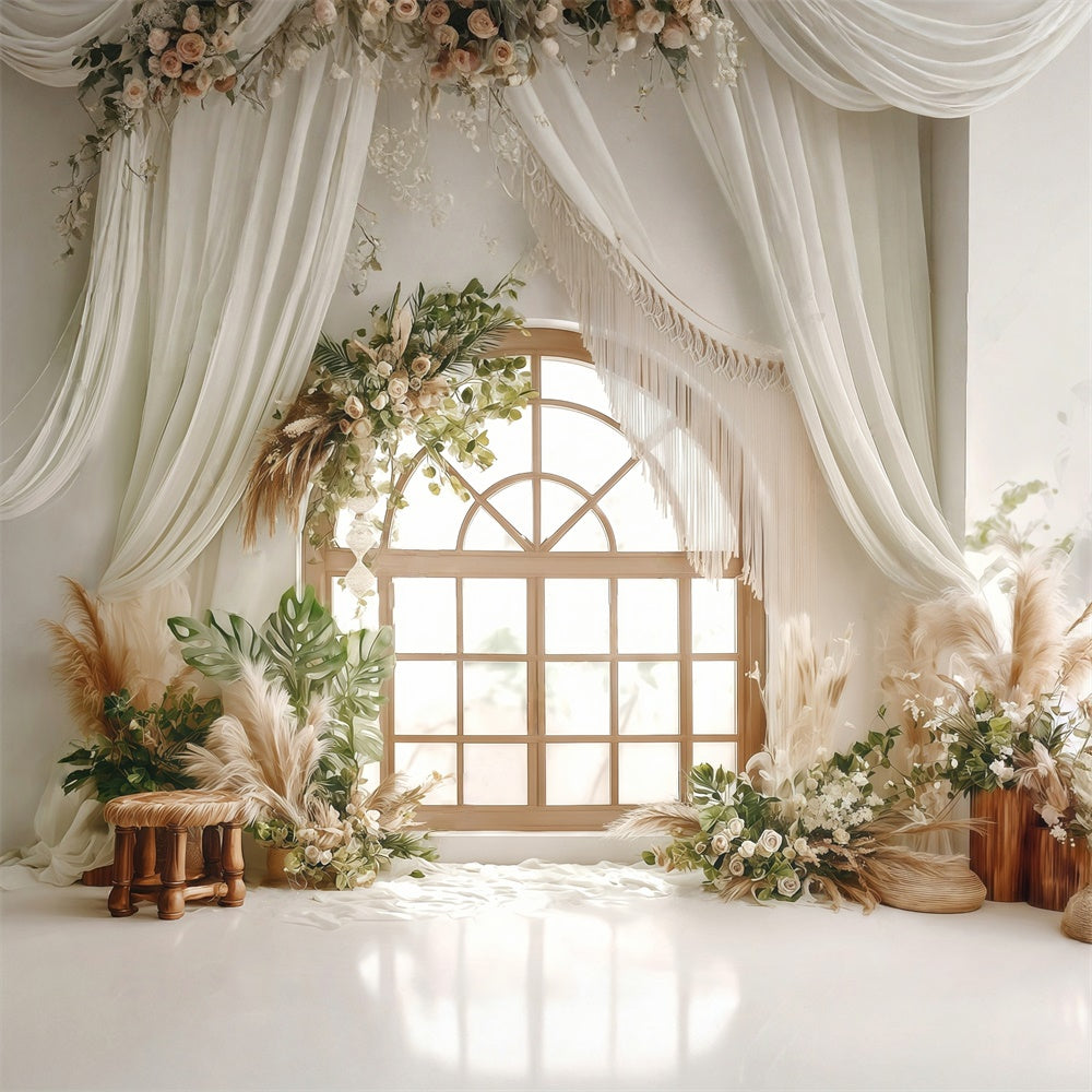 Boho Fotohintergrund Rustikaler Charme Fensterhintergrund MRR7-244