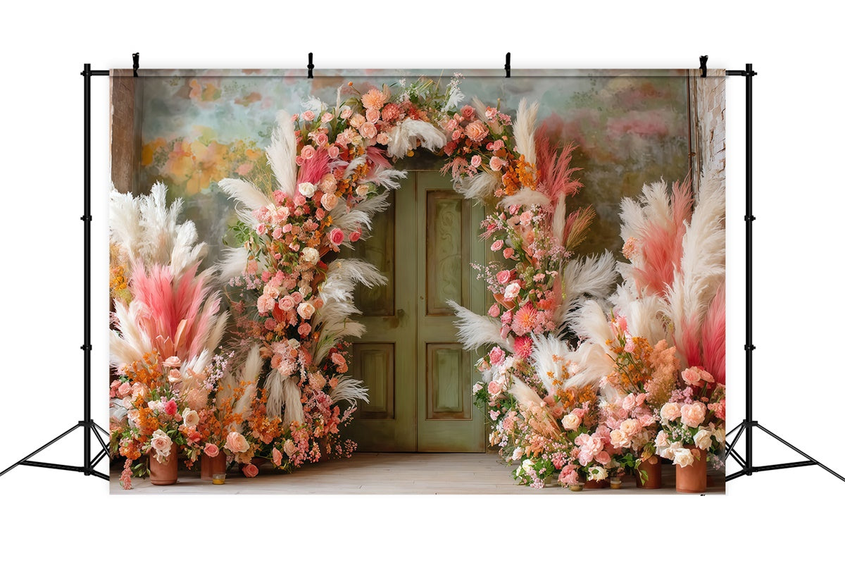 Bohemian Style Backdrop Vintage Rose Portal Fotohintergrund MRR7-245