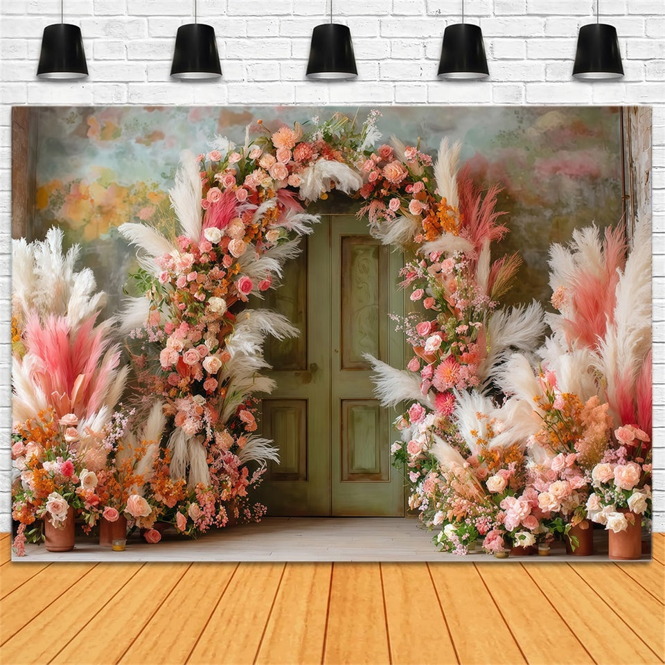 Bohemian Style Backdrop Vintage Rose Portal Fotohintergrund MRR7-245