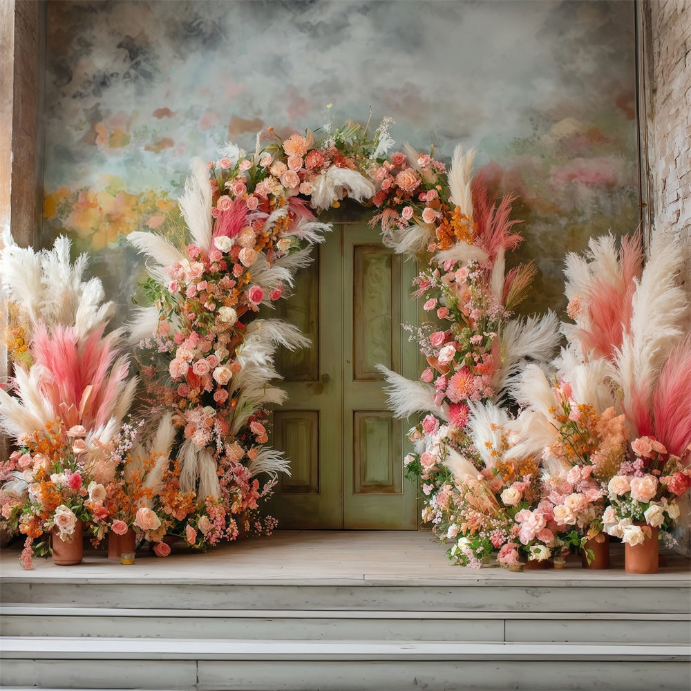 Bohemian Style Backdrop Vintage Rose Portal Fotohintergrund MRR7-245