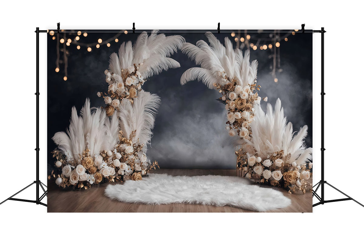 Boho-Fotohintergrund Rustikal Glam Beleuchteter Hintergrund MRR7-247