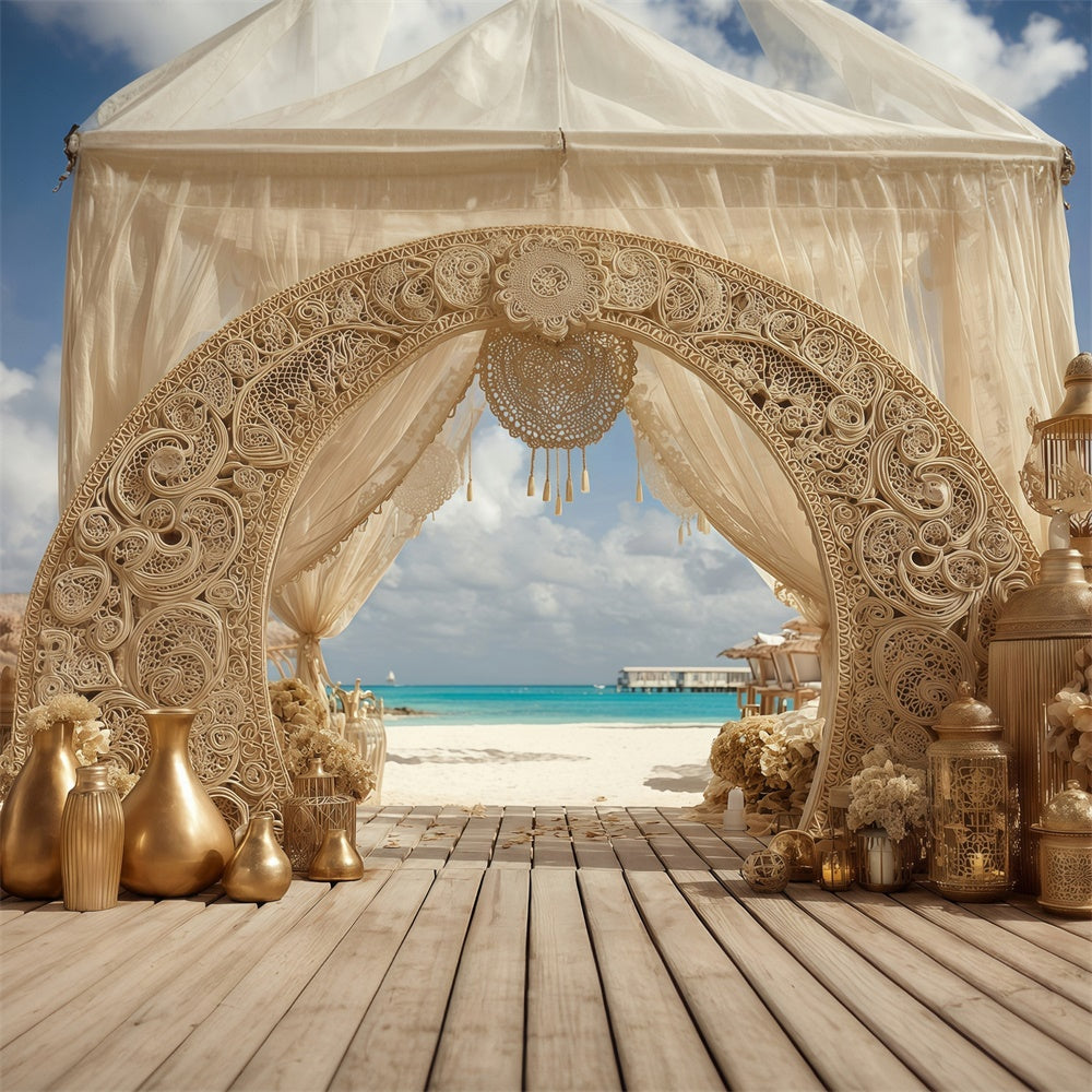 Boho Backdrop Küstentraum Strand Bogen Hintergrund MRR7-248