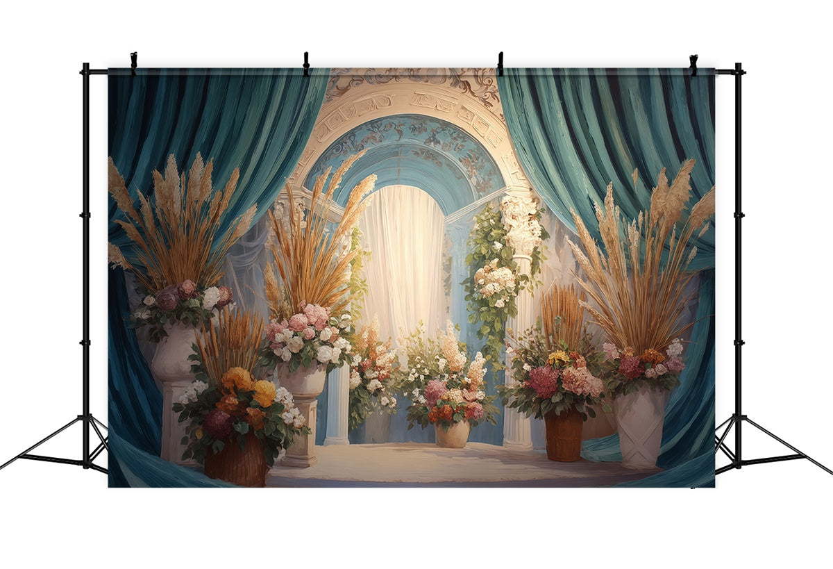 Boho-Fotohintergrund Vintage Hof Blumenhintergrund MRR7-250