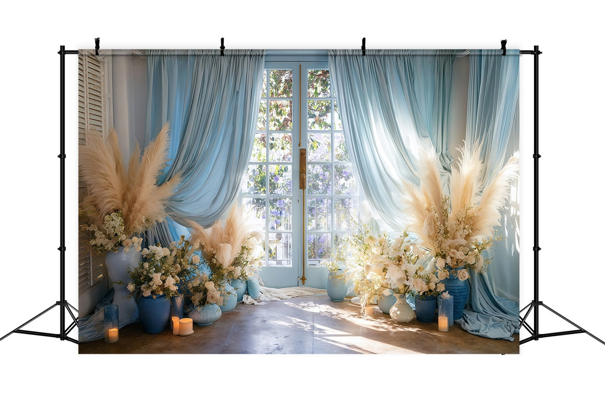 Bohemian Fotohintergrund Französisch Fenster Blumenhintergrund MRR7-251