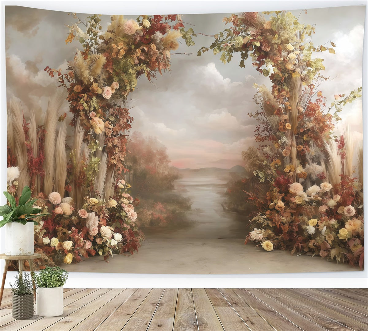 Bohemian Style Hintergrund Dusk Meadow Archway Fotohintergrund MRR7-252
