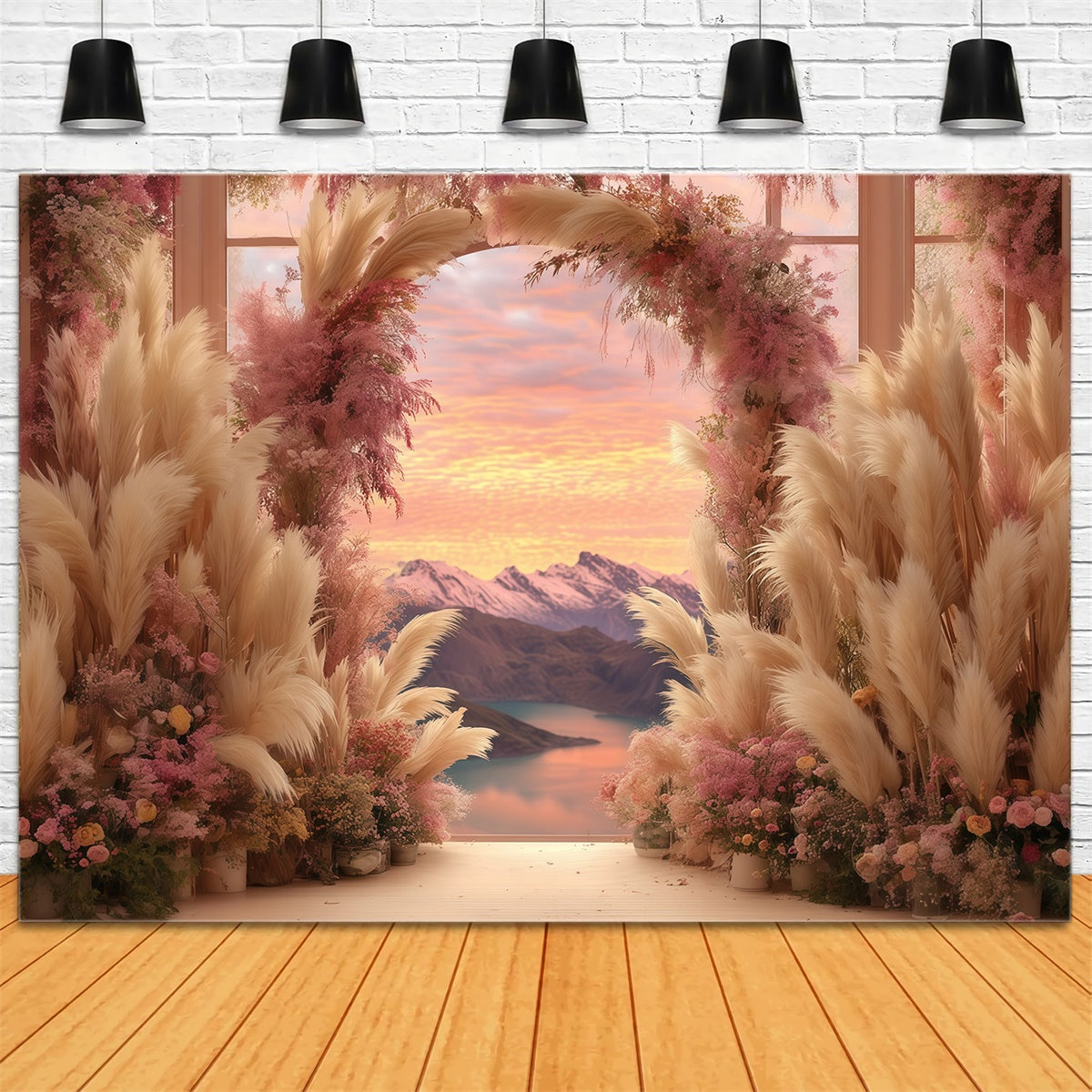 Bohemian Style Backdrop Sonnenuntergang Bergblick Fotohintergrund MRR7-260