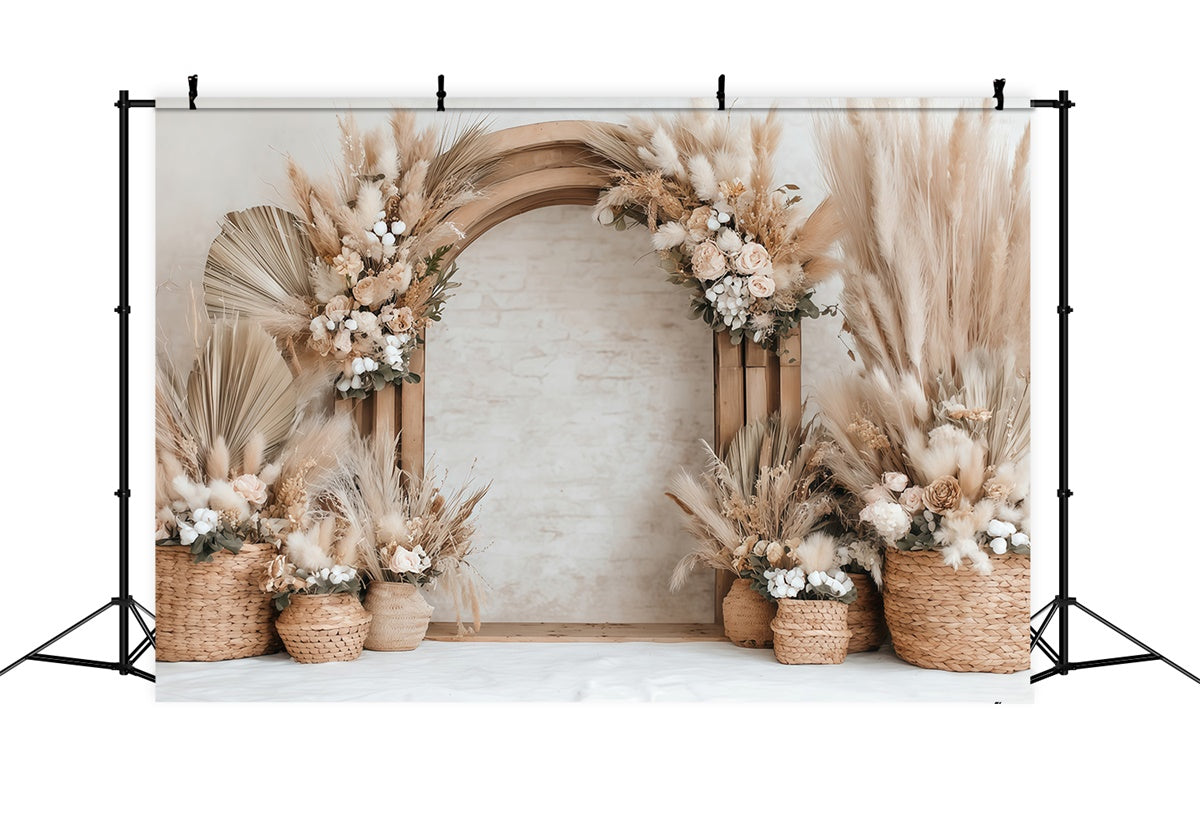 Bohème-Hintergrund Rustikale Blüte Eleganz Fotohintergrund MRR7-267