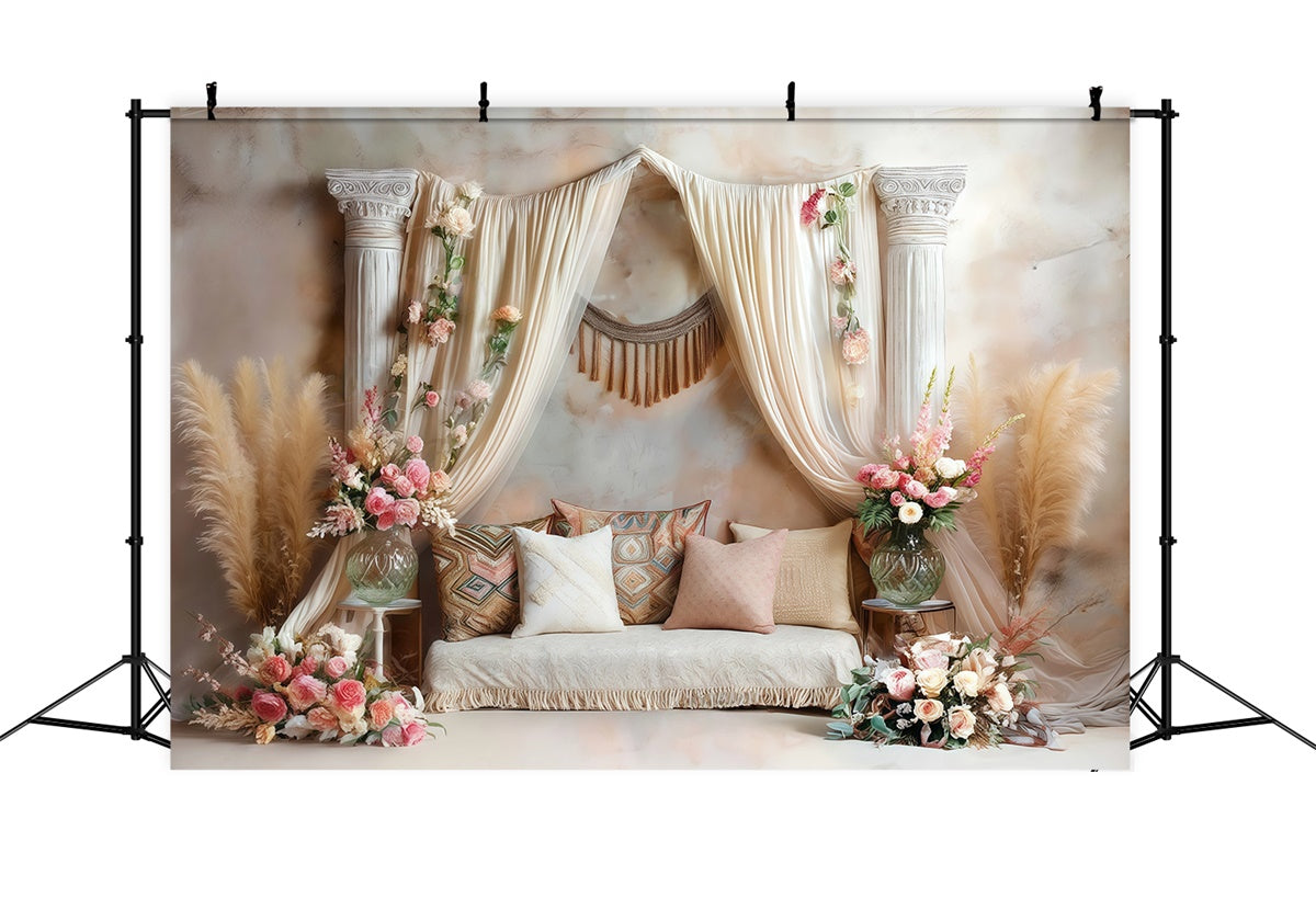 Boho Fotografie Backdrop Blush Roman Garden Fotohintergrund MRR7-268