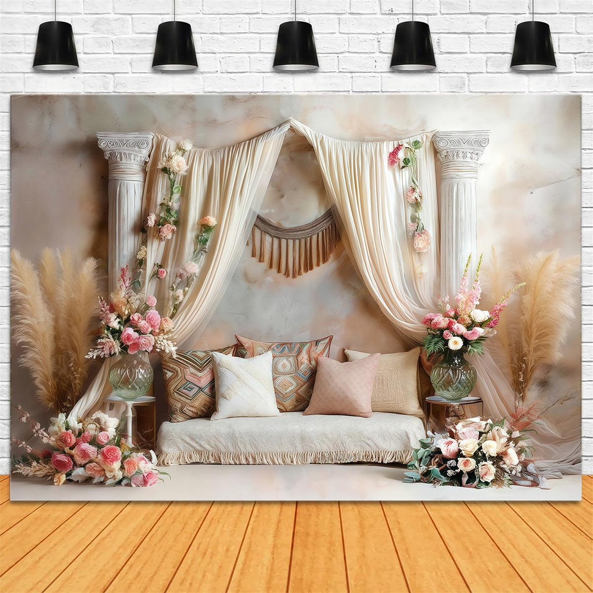Boho Fotografie Backdrop Blush Roman Garden Fotohintergrund MRR7-268