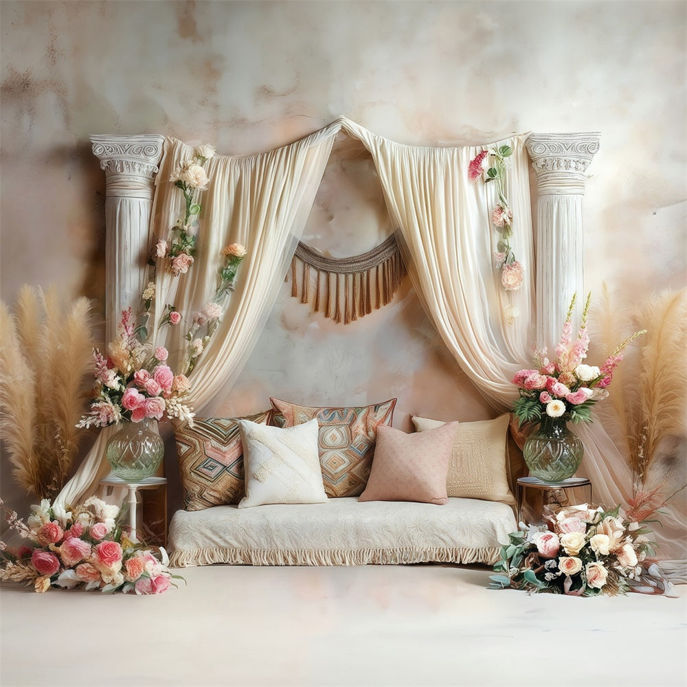 Boho Fotografie Backdrop Blush Roman Garden Fotohintergrund MRR7-268